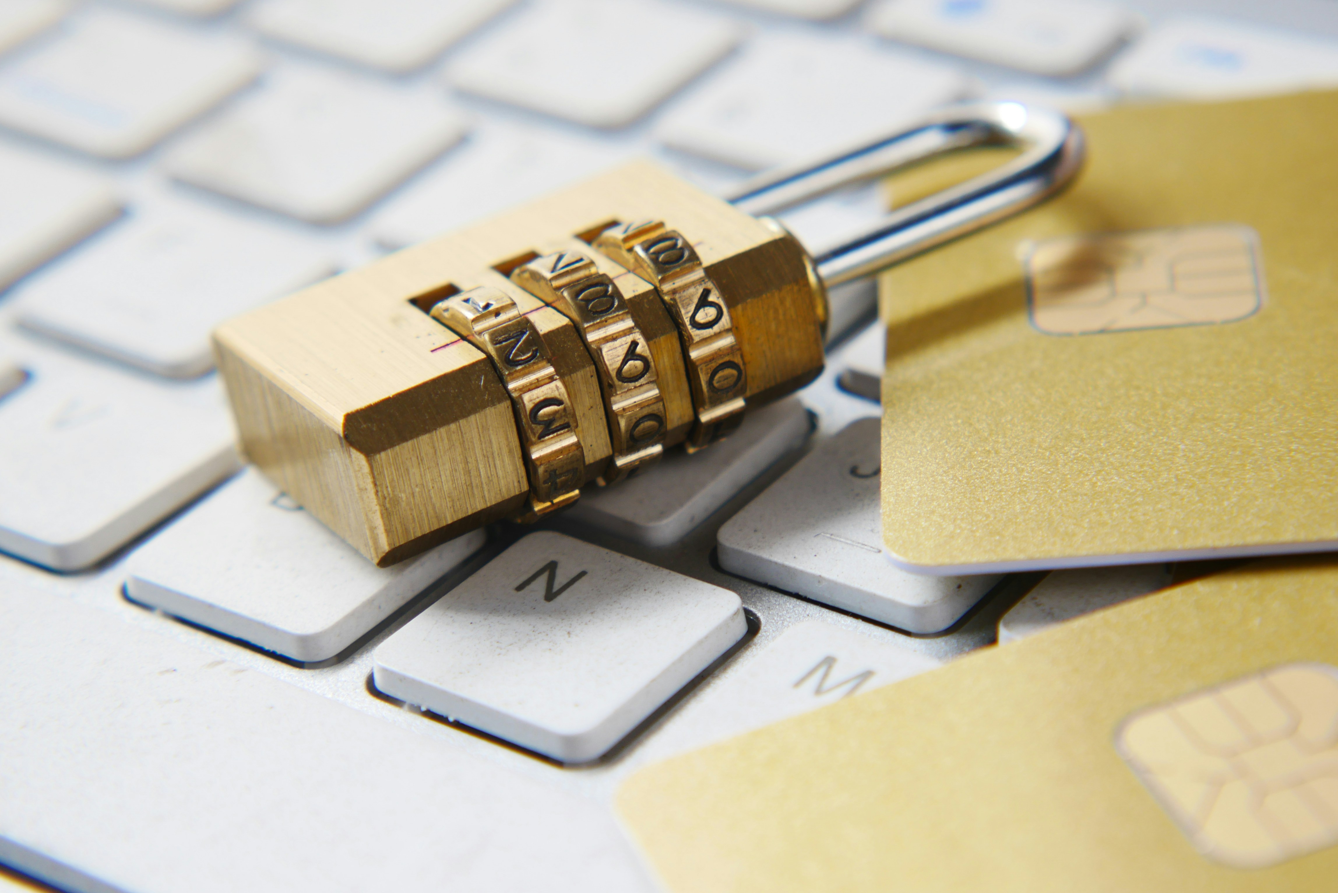 Combination Lock on Top of Credit Cards